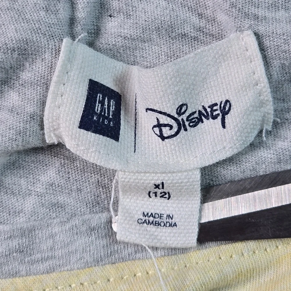Gap Kids‎ Disney Belle Long Sleeve Shirt XL 12 Yellow Gray Sequin Dream Graphic